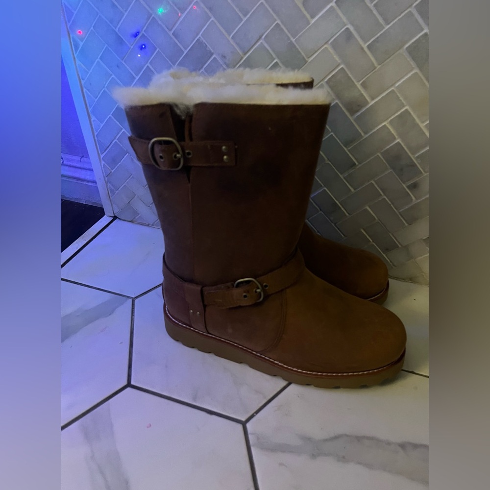 UGG Brown Shearling-Lined Winter Boots